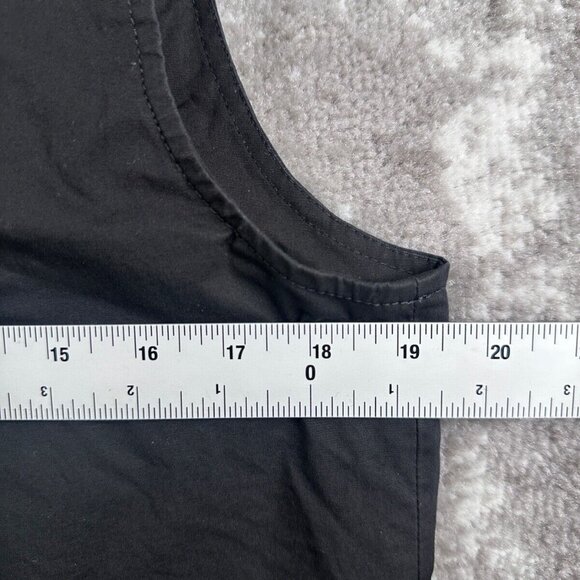 Gerard Darel Dress US 12 Womens Black Henley Sleeveless Shift Leg Slit - Picture 3 of 7